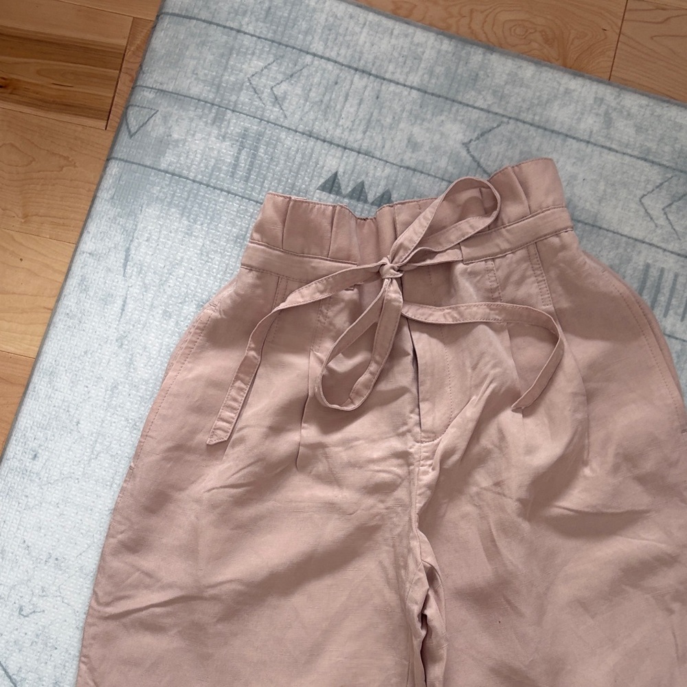 Club Monaco Blush High-Waisted Paperbag Pants
